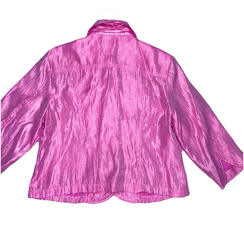 Ruby Rd. Petite Women's Shiny Pink Jacket Size 14P - Picture 2 of 12